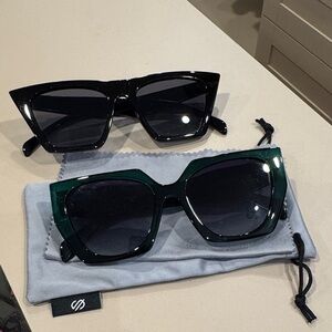 Stylish Black and Green Sunglasses